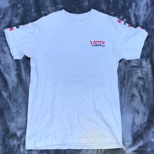 VANS White T Shirt With Red and Black Checkers
